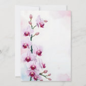 Elegante bloemenbruiloft met roze mottenorchideeën kaart (Achterkant)