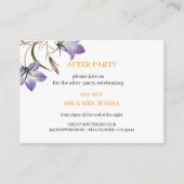 Elegante bloemenbruiloft na feest informatiekaartje (Voorkant)