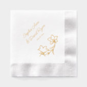 Elegante bloemenbruiloft receptie folie servetten (Voorkant)