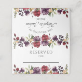 Elegante bloemenbruiloft receptie gereserveerde ta plaatskaartje (Buitenkant ongevouwen)