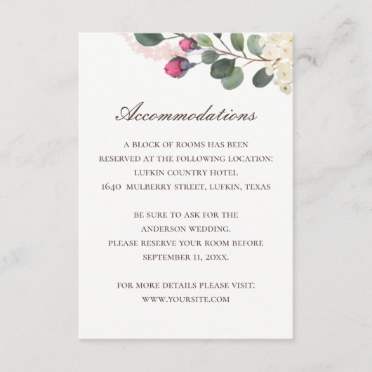 Elegante bloemenbruiloft | Roos Accommodatie + QR Informatiekaartje (Voorkant)