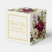 Elegante bloemenbruiloft Rozen Bedankdoosjes (Achterkant)