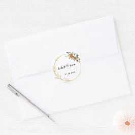 Elegante bloemenbruiloft stickers