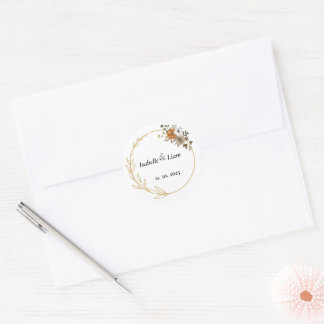 Elegante bloemenbruiloft stickers