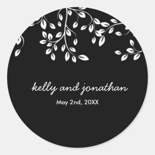 Elegante bloemenbruiloft stickers (Voorkant)