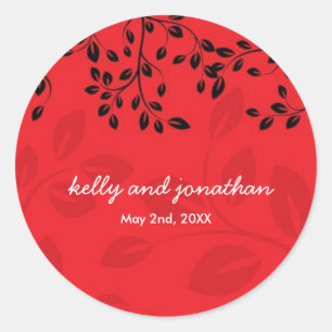 Elegante bloemenbruiloft stickers