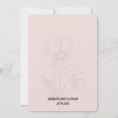 Elegante bloemenbruiloft uitnodiging  (Achterkant)