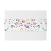 Elegante bloemenbruiloft uitnodiging buikband uitnodigingen wikkel (Achterkant Voorbeeld)