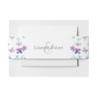 Elegante bloemenbruiloft uitnodiging buikband uitnodigingen wikkel