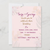 Elegante bloemenbruiloft uitnodigingen (Voorkant)