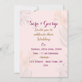 Elegante bloemenbruiloft uitnodigingen