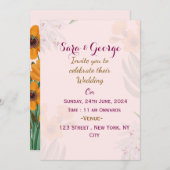 Elegante bloemenbruiloft uitnodigingen (Voorkant / Achterkant)