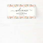 Elegante bloemenbruiloft welkom spandoek (Insitu)