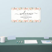 Elegante bloemenbruiloft welkom spandoek (Beurs)