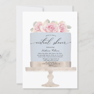 Elegante bloemencake virtuele Shower Uitnodiging