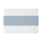 Elegante Bloemencascade Stoffige Blauwe Bruiloft Uitnodigingen Wikkel (Achterkant Voorbeeld)