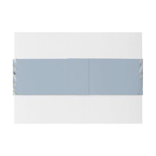 Elegante Bloemencascade Stoffige Blauwe Bruiloft Uitnodigingen Wikkel (Achterkant Voorbeeld)