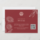 Elegante bloemenChinese bruiloft RSVP uitnodiging (Voorkant)