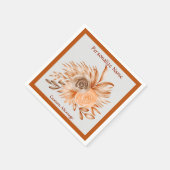 Elegante bloemenchique koraal Waterverf bloem Servet (Hoek)