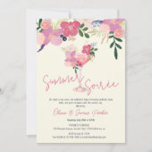 Elegante Bloemencocktail Handgetekende Zomeravond  Kaart (Voorkant)