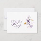 Elegante bloemencode QR Code RSVP-kaart RSVP Kaartje (Voorkant)