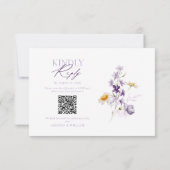 Elegante bloemencode QR Code RSVP-kaart RSVP Kaartje (Achterkant)
