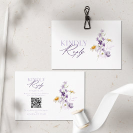 Elegante bloemencode QR Code RSVP-kaart RSVP Kaartje