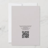 Elegante bloemencode QR Code RSVP strandhuwelijk Kaart (Achterkant)