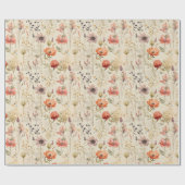 Elegante bloemencollage cadeaupapier (Vlak)