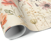 Elegante bloemencollage cadeaupapier (Rol Hoek)