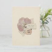 Elegante bloemencollage & Ukiyoe Kaart (Staand voorkant)