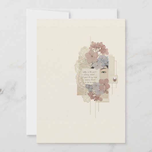 Elegante bloemencollage & Ukiyoe Kaart (Voorkant)