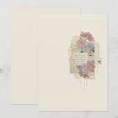 Elegante bloemencollage & Ukiyoe Kaart (Voorkant / Achterkant)