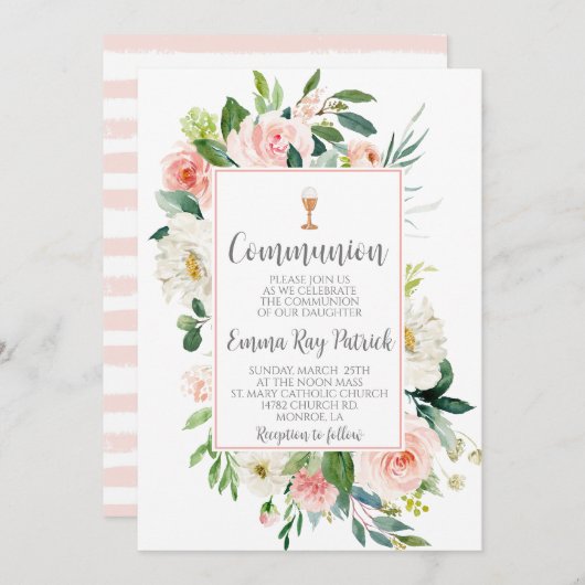 Elegante Bloemencoomunie Kaart (Voorkant / Achterkant)