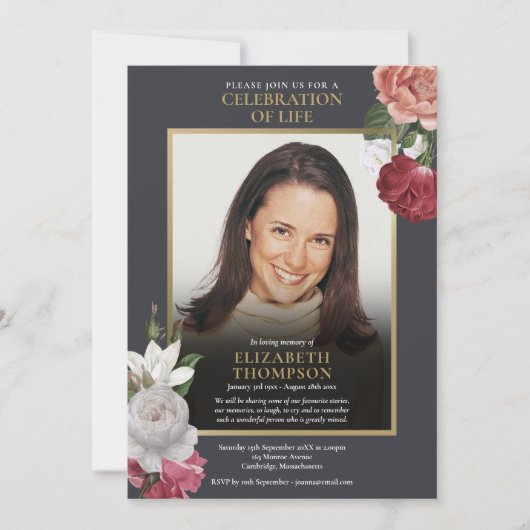 Elegante bloemencreatie ter viering van het leven  kaart (Voorkant)