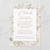 Elegante  Bloemencrème bruiloft details Informatiekaartje (Voorkant)