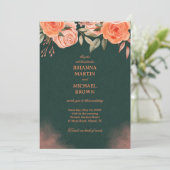 Elegante Bloemendecor Donkergroen Kaart (Staand voorkant)