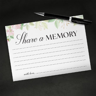 Elegante Bloemendeel een Herinnering Funeral Informatiekaartje