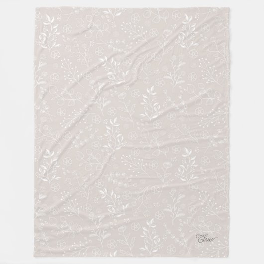 Elegante bloemendeken fleece deken (Voorkant)