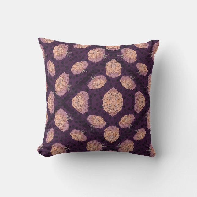 Elegante bloemendeken – knusse botanische throw  kussen (Voorkant)