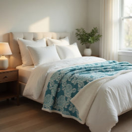 Elegante bloemendeken met vintage charme sherpa deken