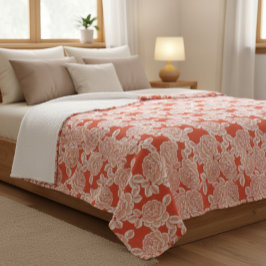 Elegante bloemendeken met vintage charme sherpa deken
