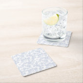 Elegante Bloemendessin in Blauw Franse Toile Kartonnen Onderzetters (Insitu)