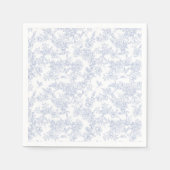 Elegante Bloemendessin in Blauw Franse Toile Servet (Voorkant)