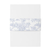 Elegante Bloemendessin in Blauw Franse Toile Uitnodigingen Wikkel (Achterkant Voorbeeld)