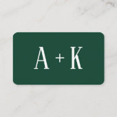 Elegante bloemendonkergroene Gift Registry info ca Informatiekaartje (Achterkant)