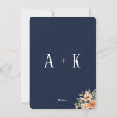 Elegante bloemendonkergroene trouwkaart feestdagenkaart (Achterkant)