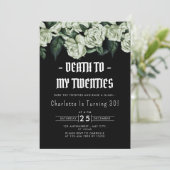 Elegante bloemendood aan mijn twintiger 30ste verj kaart (Staand voorkant)