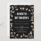 Elegante bloemendood aan mijn twintiger 30ste verj kaart (Voorkant)