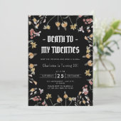 Elegante bloemendood aan mijn twintiger 30ste verj kaart (Staand voorkant)